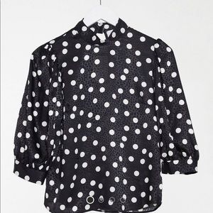 Black snd White polka dot blouse